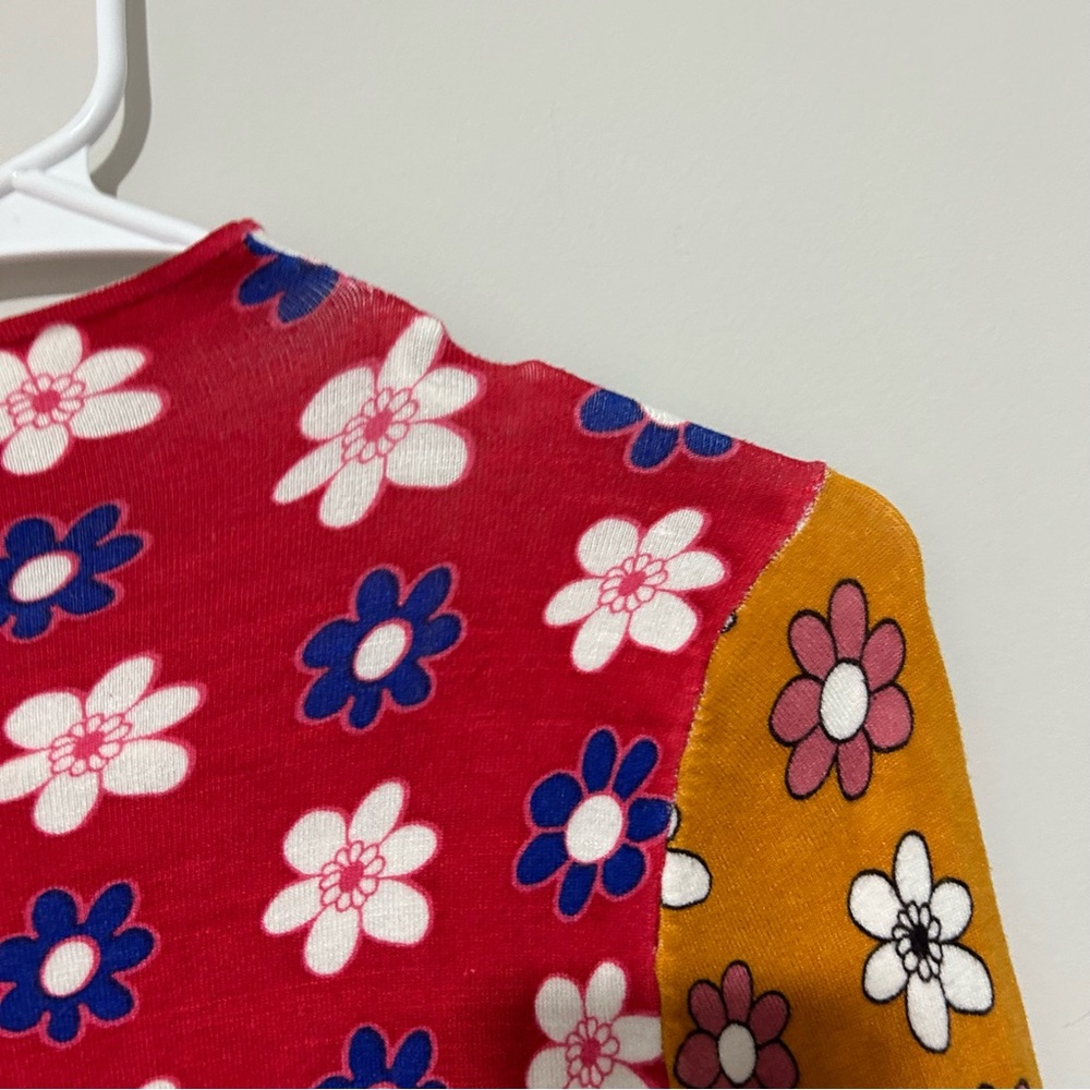 Urban Outfitters Multicolor Daisy Patchwork Long Sleeve Top - Red, Yellow, Green - Picture 3 of 6